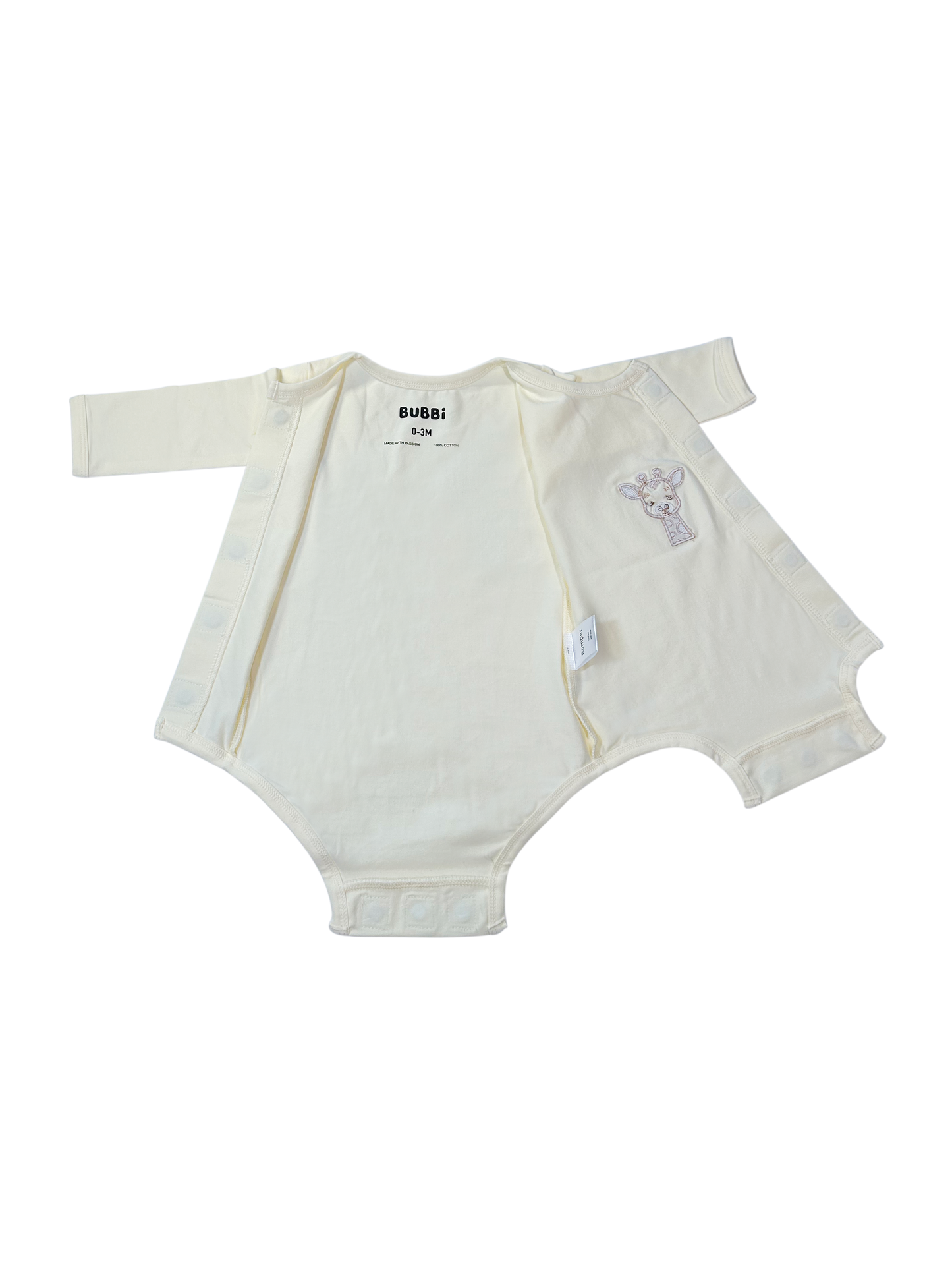 Magnetische Romper Giraffe | Lange Mouwen